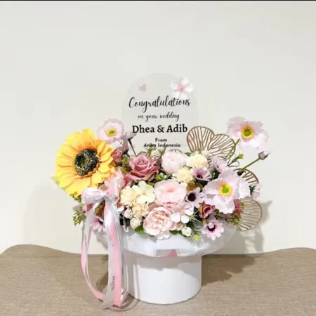 Bloom Box Akrilik Ucapan Wedding Prajuritkulon Mojokerto